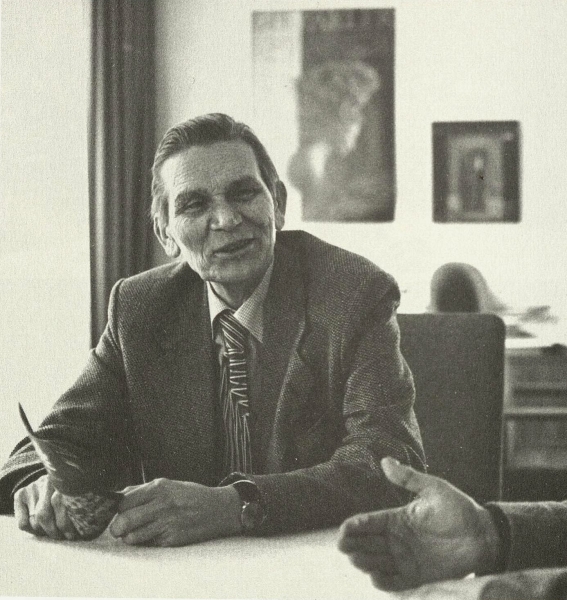 Kurt Hackenberg in seinem Büro, 70er Jahre