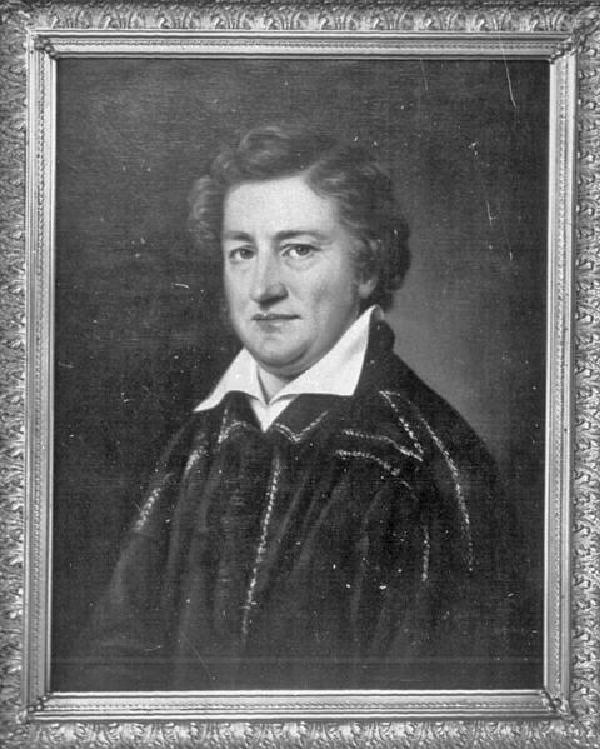 Johann Claudius von Lassaulx, Porträt, Foto eines verschollenen Gemäldes von Simon Meister (1796-1844), 1827