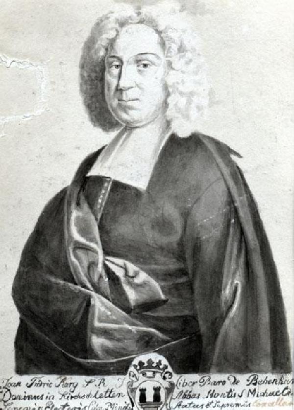 Johann Friedrich Karg von Bebenburg, Tuschezeichnung, laviert, eventuell Vorzeichnung zum Stich von Nicolas van Haaften