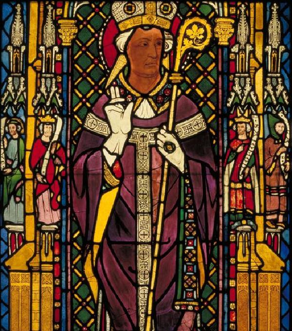 Der heilige Kunibert, Abbildung auf dem Kunibert-Fenster des Kölner Doms, 1330/1340