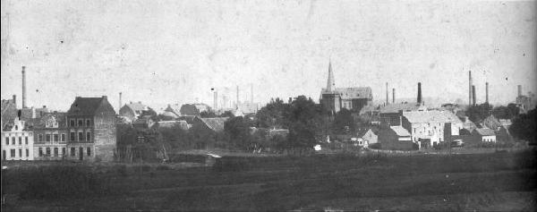 Fotographie "Frechen vor 1909", Ortsansicht von Südwesten, Ausschnittvergrößerung