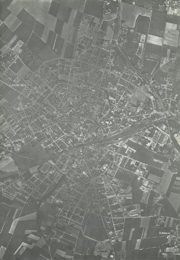 Luftbild von Euskirchen und Umgebung im Verhältnis 1 : 10.000, aufgenommen durch Hansa Luftbild GmbH Münster, 1970