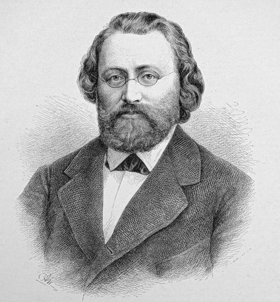 Max Bruch, nach einer Photographie auf Holz gezeichnet von Adolf Neumann (1825-1884), Zeichnung in der Zeitschrift 'Die Gartenlaube', 1881