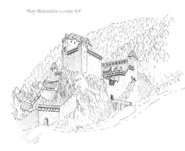 Abbildung der Burg Balduinstein an der Lahn