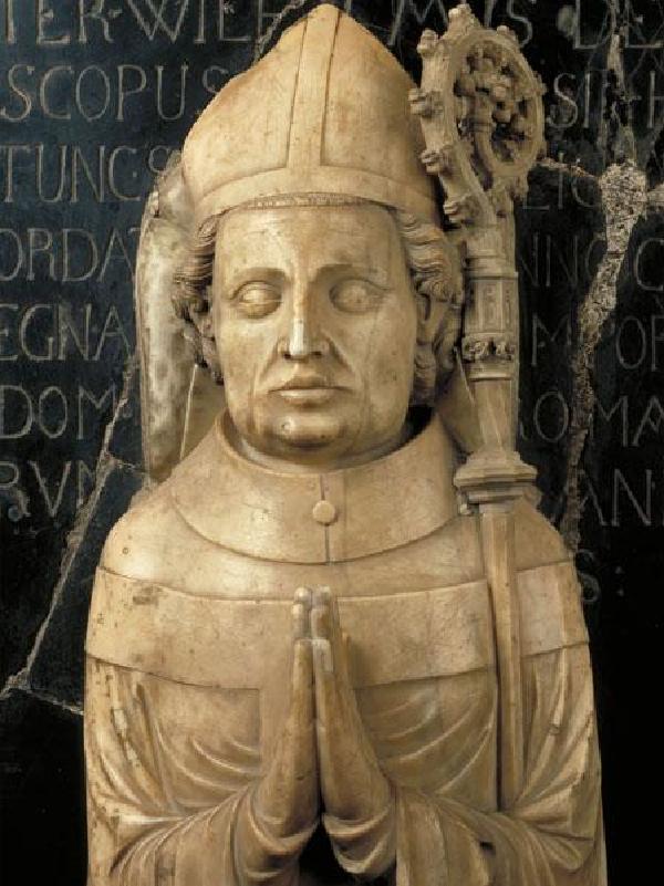 Liegefigur auf dem Grabmal des Erzbischofs Wilhelm von Gennep im Kölner Dom