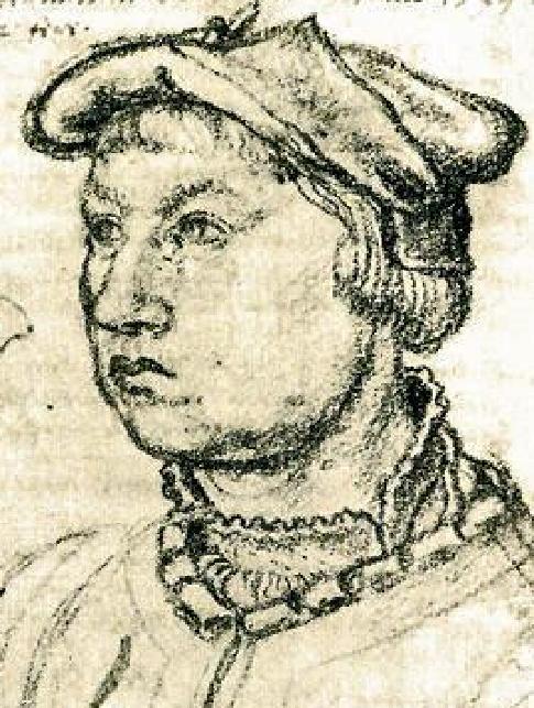 Hermann Weinsberg, Porträt, Zeichnung von Meister Johann aus der Werkstatt von Bartholomäus Bruyn dem Älteren (1493-1555), 1539, Original im Kölnischen Stadtmuseum