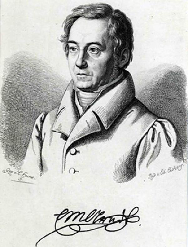 Ernst Moritz Arndt, Porträt mit Signatur